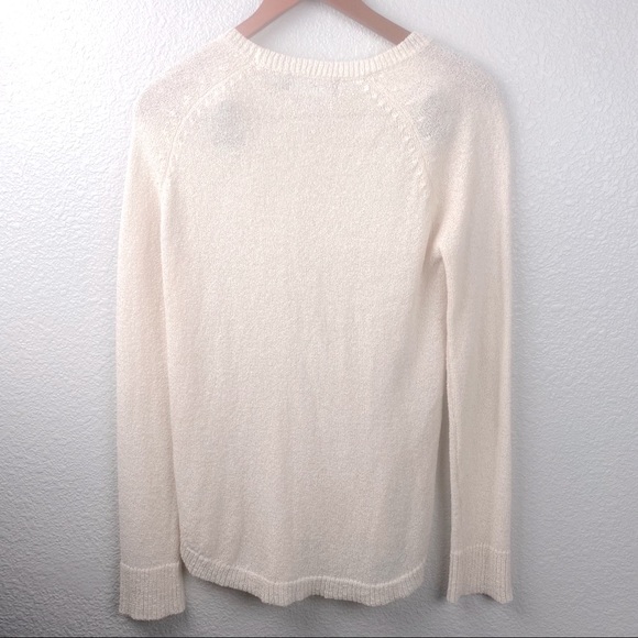 MinkPink Lightweight Knit Sweater Long Sleeve Size XS Cream Like New - Picture 3 of 5